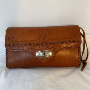 Tooled Leather Clutch